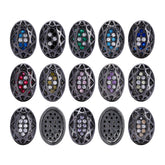 Oval Shape Hematite Plated High-Quality Sew-on Alloy Charms Inlaid Cubic Zirconia WholesaleRhinestone